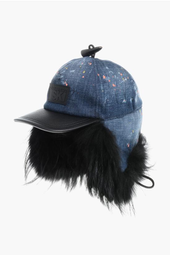  디스퀘어드2 이어플랩 캡 BCM0124 10101218 3085 Blu Nero - DSQUARED2