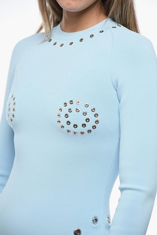  오프화이트 숏 원피스 OWHI110F23KNI0014000 Light blue - OFF WHITE