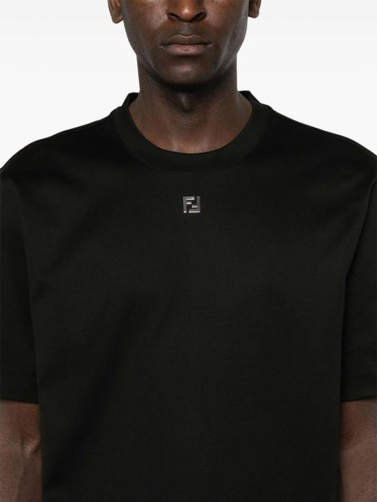  펜디 코튼 티셔츠 FY0936ARYYF0QA1 Black - FENDI