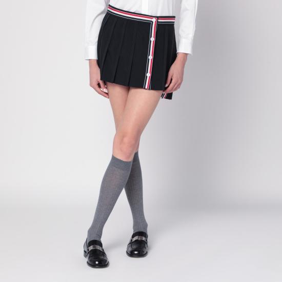 25FW 톰브라운 스쿨 유니폼 플레인 위브 미니 플리츠 랩 FGCA27A02872 Black