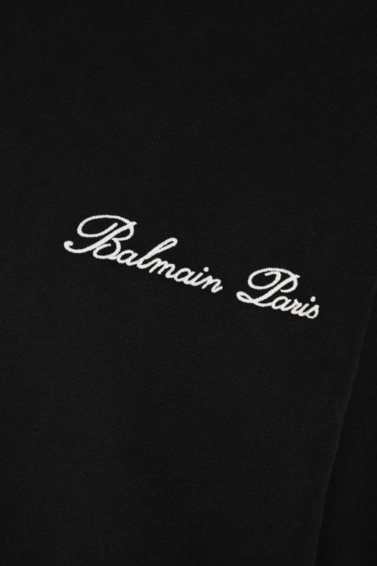 25FW 발망 후드 티셔츠 DH1JT047BC78 EAB NOIR BLANC - BALMAIN