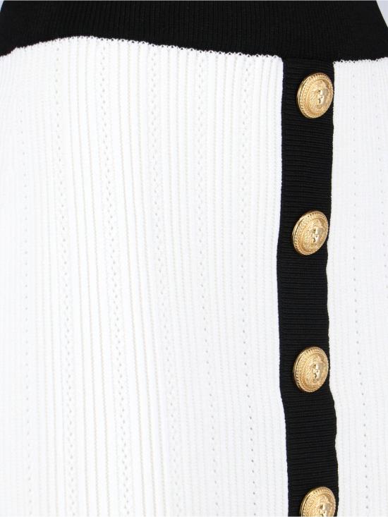 25FW 발망 숏 스커트 FF1LB039KI64 GAB White - BALMAIN