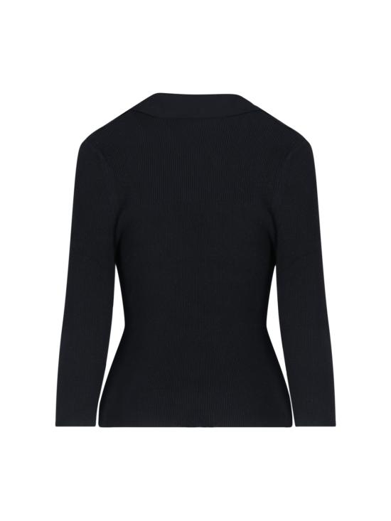 25FW 비비안웨스트우드 MARINA 마리나 오브 자수 폴로 스웨터 18030040 Y001V N401 Black - VIVIENNE WESTWOOD