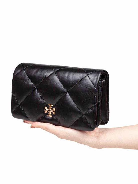 26SS 토리버치 키라 다이아몬드 퀼트 체인 월렛 158624001 Black - TORY BURCH