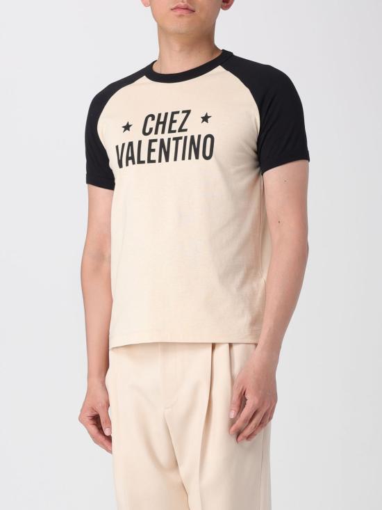 25FW 발렌티노 가라바니 반팔 티셔츠 7V3MG17DAYC QT3 Butter - VALENTINO GARAVANI