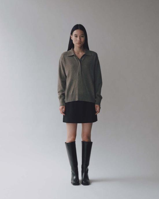  미정박 숏 스커트 미정파크 울블렌드 스커트 블랙 - MIJEONG PARK