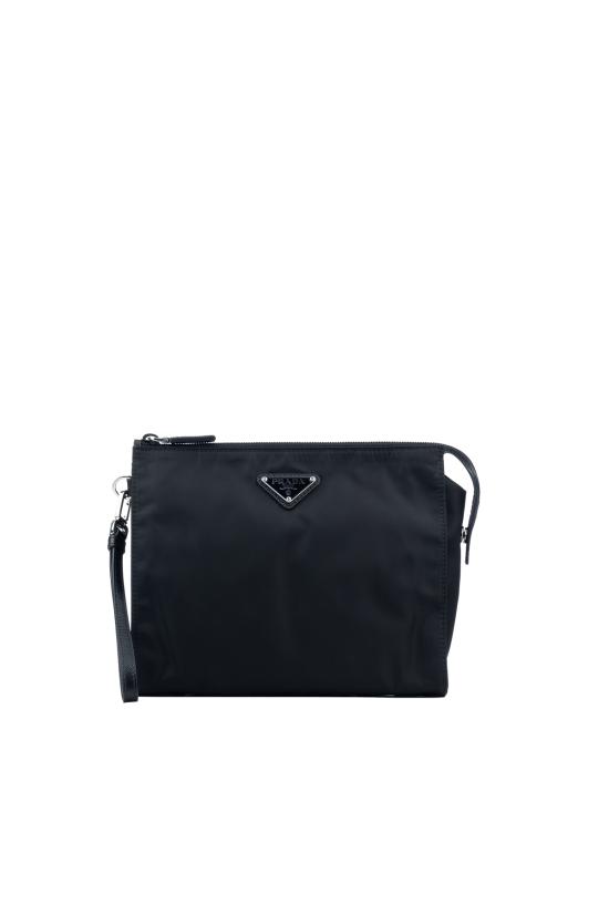 26FW 프라다 리나일론 앤 사피아노 레더 파우치 2NE7892DMH F0002 Nero