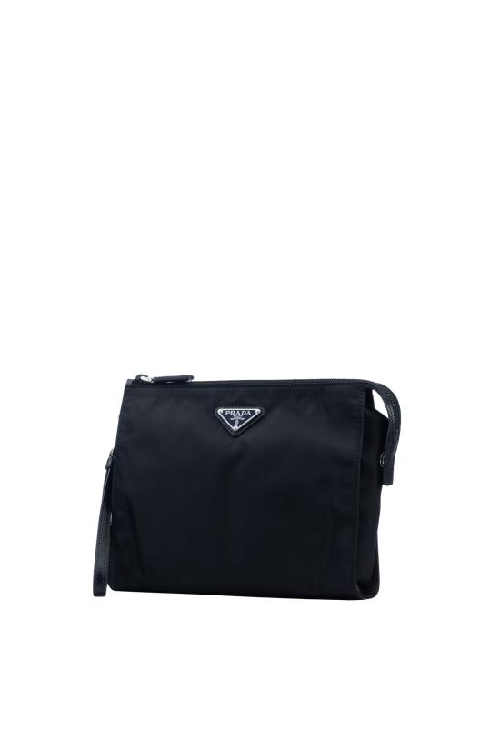 26FW 프라다 리나일론 앤 사피아노 레더 파우치 2NE7892DMH F0002 Nero - PRADA