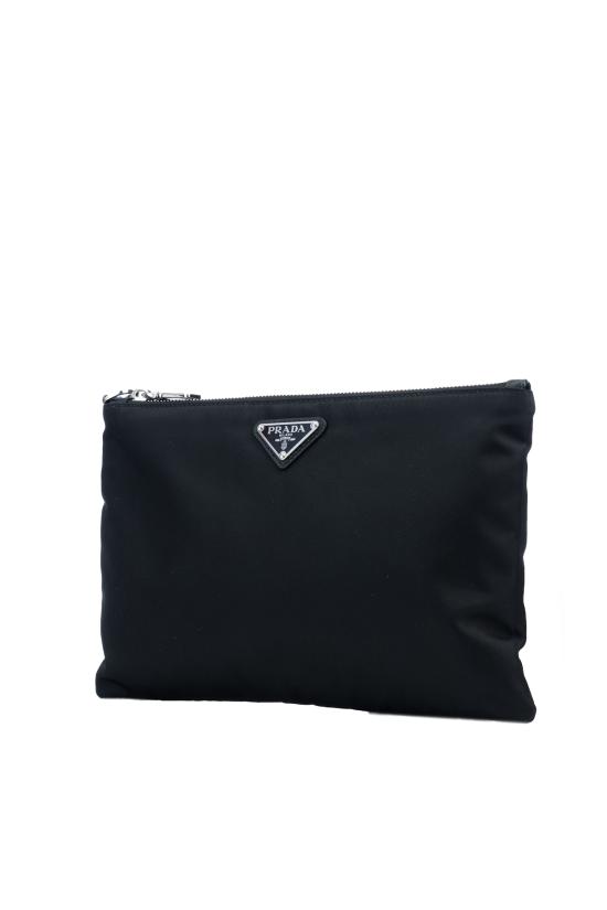 26FW 프라다 리나일론 앤 사피아노 레더 파우치 2NH0062DMH F0002 Nero - PRADA