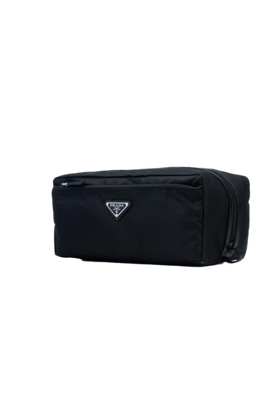 26FW 프라다 리나일론 앤 사피아노 레더 트래블 파우치 2NA0292DMH F0002 Nero - PRADA
