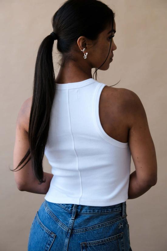  soldout.nyc 민소매 티셔츠 품절.NYC 크롭드 낫 소 베이직 탱크탑 화이트 - SOLDOUT.NYC