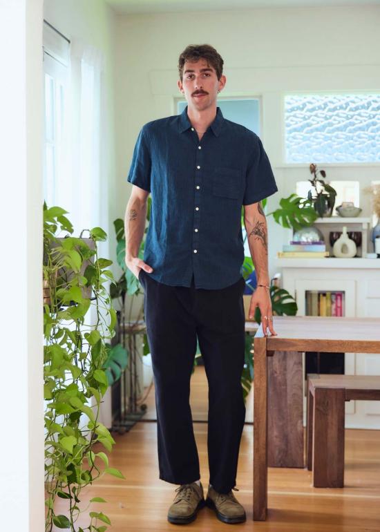  Alex Crane 반팔 셔츠 알렉스 크레인 오버다이 더스크 올라 반팔 버튼업 - ALEX CRANE