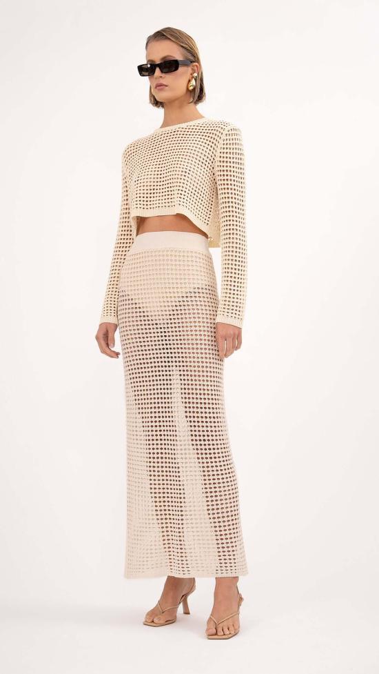  논살란트 레이블 롱 스커트 논샬런트 라벨 브리아나 맥시 스커트 베이지 - NONCHALANT LABEL