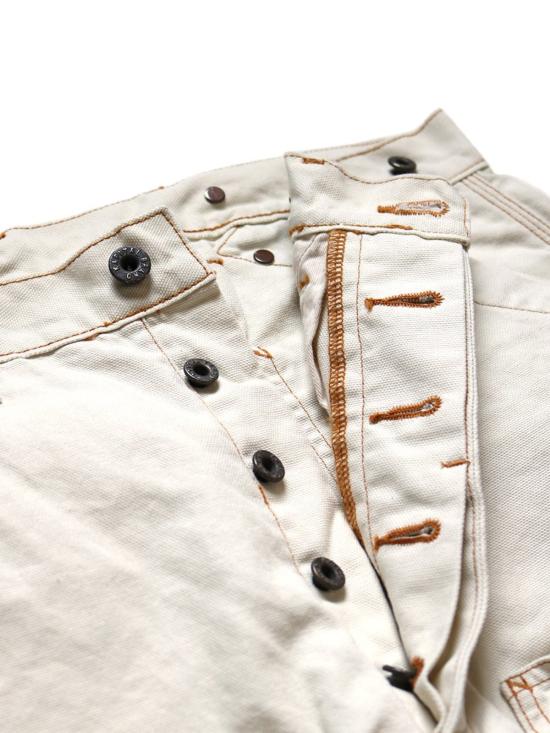  캐피탈 스트레이트 팬츠 카피탈 라이트 캔버스 럼버 팬츠 에크루 - KAPITAL