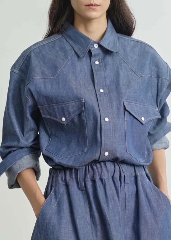  니콜슨&니콜슨 데님 셔츠 니콜슨앤니콜슨 브렌다 데님 셔츠 블루 - NICHOLSON & NICHOLSON