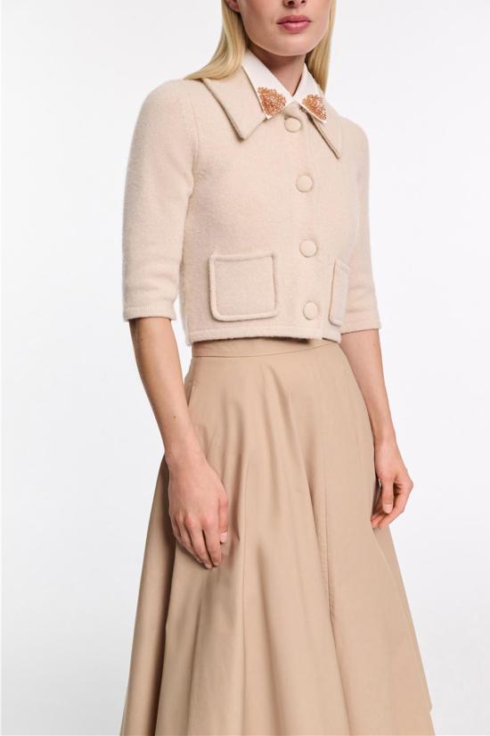  도로시 슈마허 자켓 모던 스테이트먼트 니트 재킷 앙고라 (베이지) - DOROTHEE SCHUMACHER