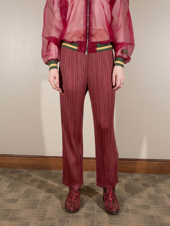  이세이 미야케 스트레이트 팬츠 클래식 트라우저 테라코타 - ISSEY MIYAKE