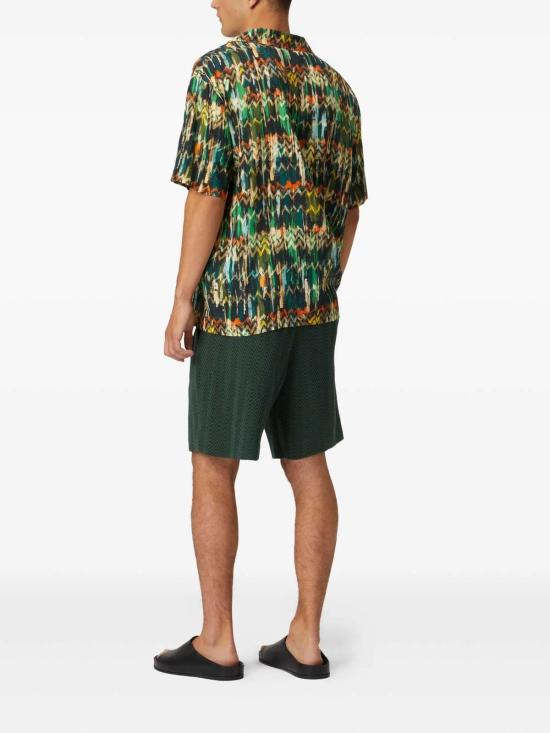  미소니 반팔 셔츠 반팔 셔츠 그린 멀티 - MISSONI