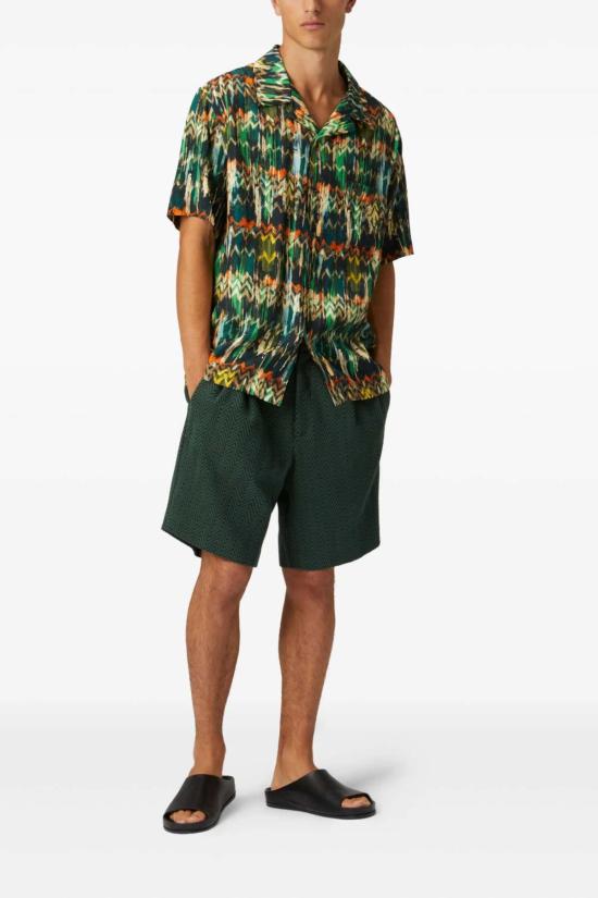  미소니 반팔 셔츠 반팔 셔츠 그린 멀티