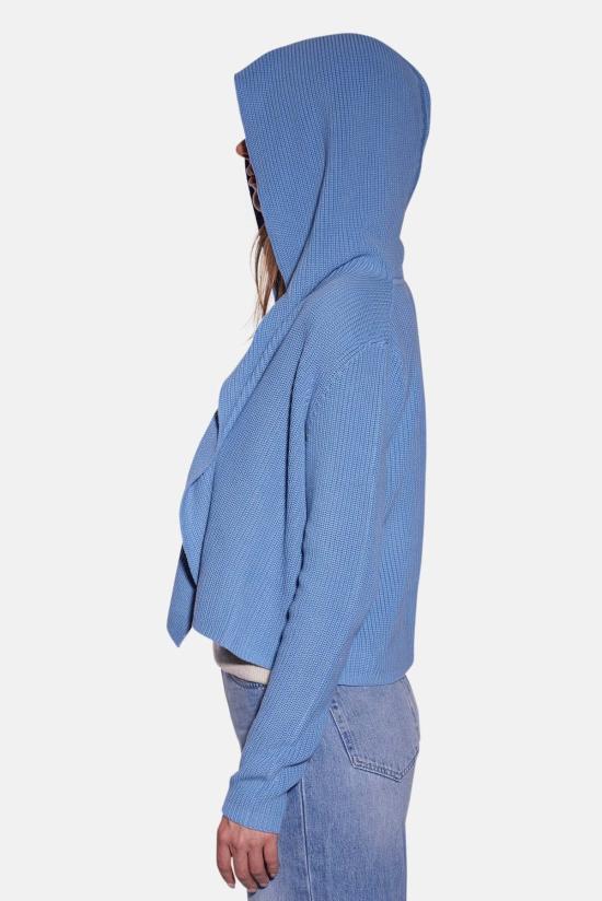  블루&크림 가디건 코튼 셰이커 플라이어웨이 카디건 - BLUE&CREAM