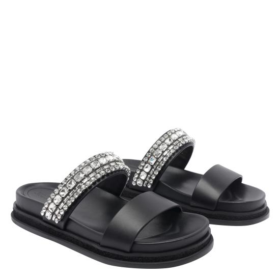25FW 지미추 샌들 JADI FLAT FKRBLACK CRYSTAL Black - JIMMY CHOO