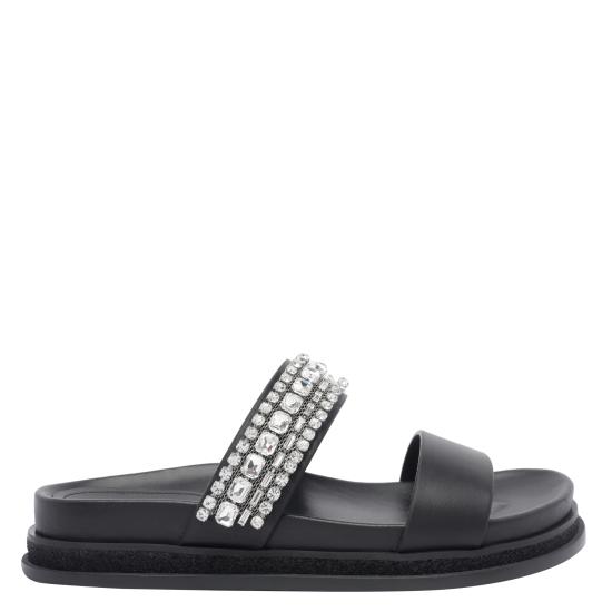 25FW 지미추 샌들 JADI FLAT FKRBLACK CRYSTAL Black
