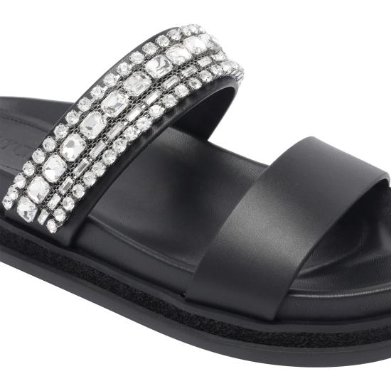 25FW 지미추 샌들 JADI FLAT FKRBLACK CRYSTAL Black - JIMMY CHOO