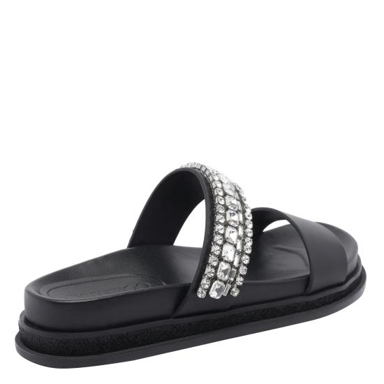 25FW 지미추 샌들 JADI FLAT FKRBLACK CRYSTAL Black - JIMMY CHOO