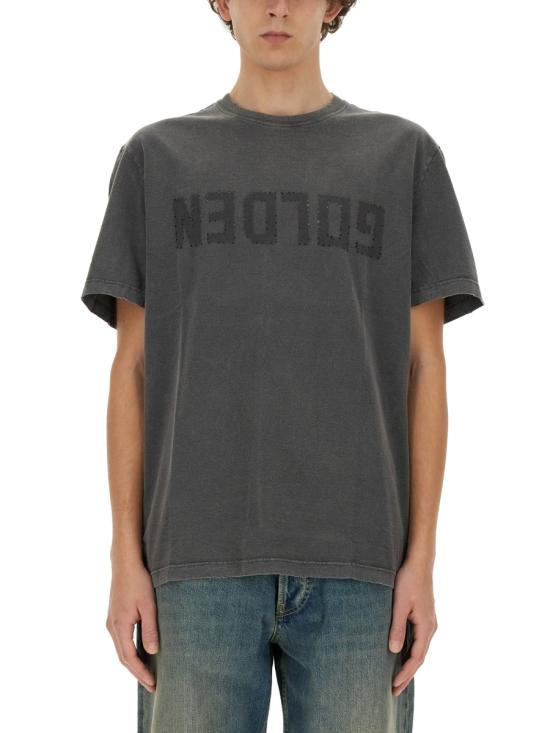  골든구스 골든 로고 프린트 반팔 티셔츠 GMP01220 P00067160318 CHARCOAL