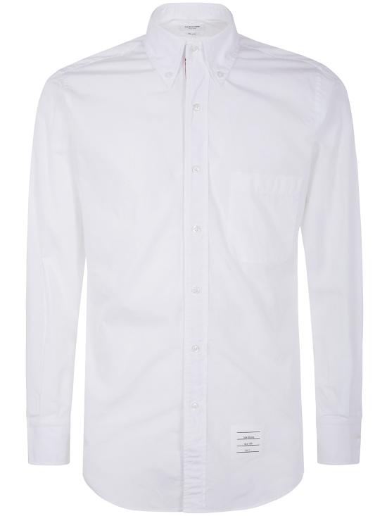 25FW 톰브라운 그로그랭 플래킷 솔리드 포플린 셔츠 MWL010E 03113 097 100 WHITE - THOM BROWNE