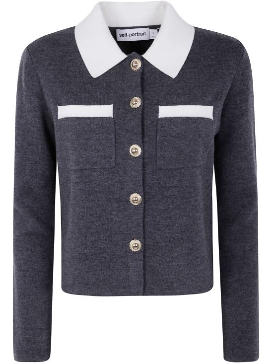 25FW 셀프 포트레이트 가디건 PF25 048 GR GREY