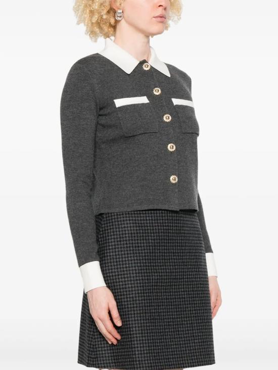 25FW 셀프 포트레이트 가디건 PF25 048 GR GREY - SELF PORTRAIT