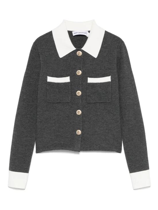 25FW 셀프 포트레이트 가디건 PF25 048 GR GREY - SELF PORTRAIT