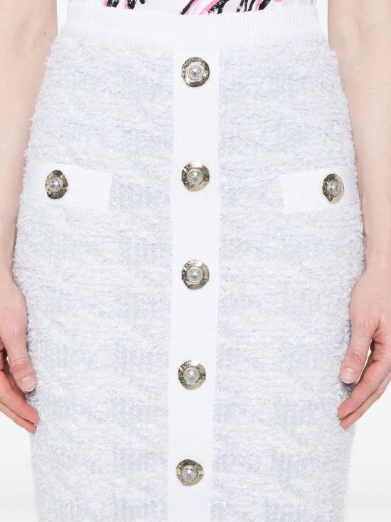 25FW 발망 숏 스커트 FF1LC016KI72 SOM BLUE WHITE - BALMAIN