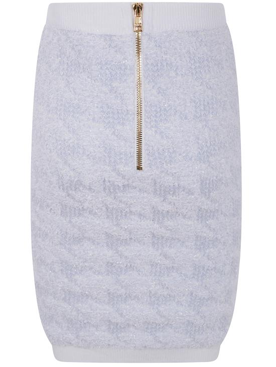 25FW 발망 숏 스커트 FF1LC016KI72 SOM BLUE WHITE - BALMAIN