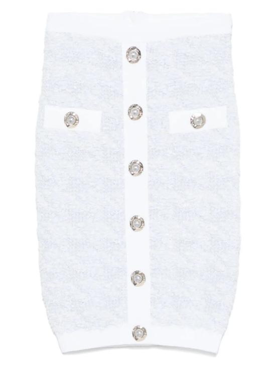 25FW 발망 숏 스커트 FF1LC016KI72 SOM BLUE WHITE - BALMAIN