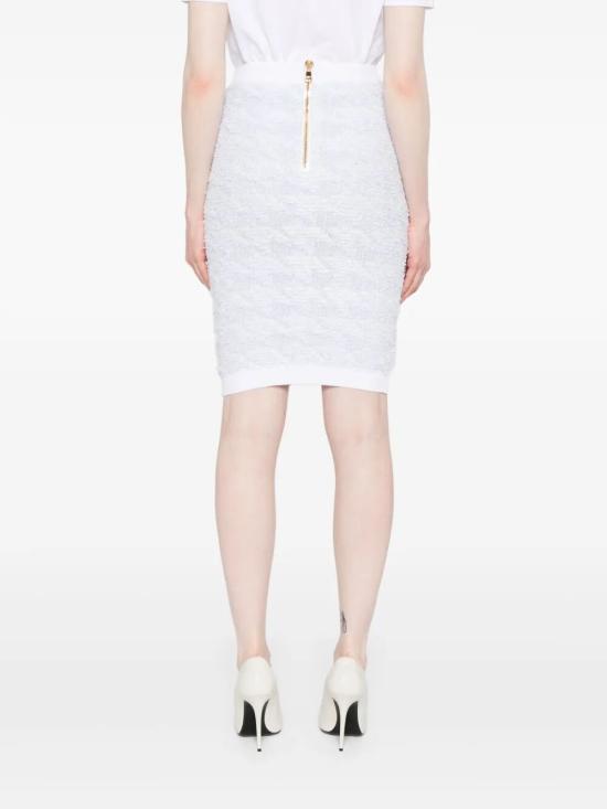 25FW 발망 숏 스커트 FF1LC016KI72 SOM BLUE WHITE - BALMAIN