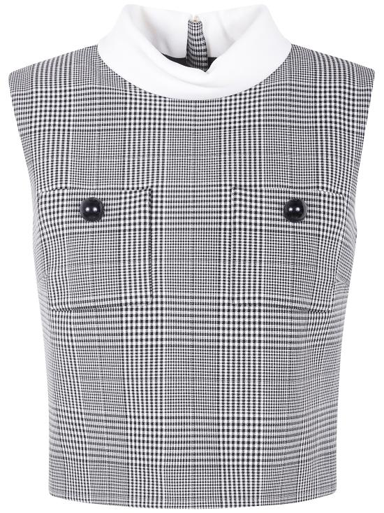 25FW 셀프 포트레이트 민소매 티셔츠 PF25 036TB BW BLACK AND WHITW