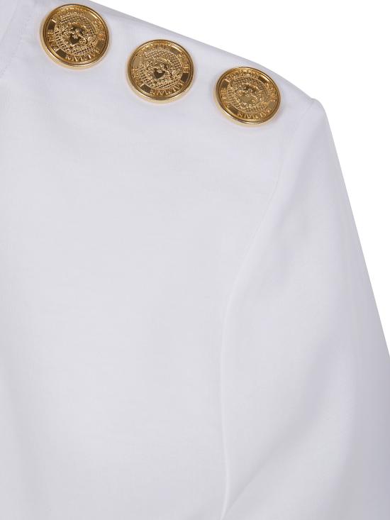 25FW 발망 반팔 티셔츠 BF1EF005BB02 097 GAB WHITE BLACK - BALMAIN