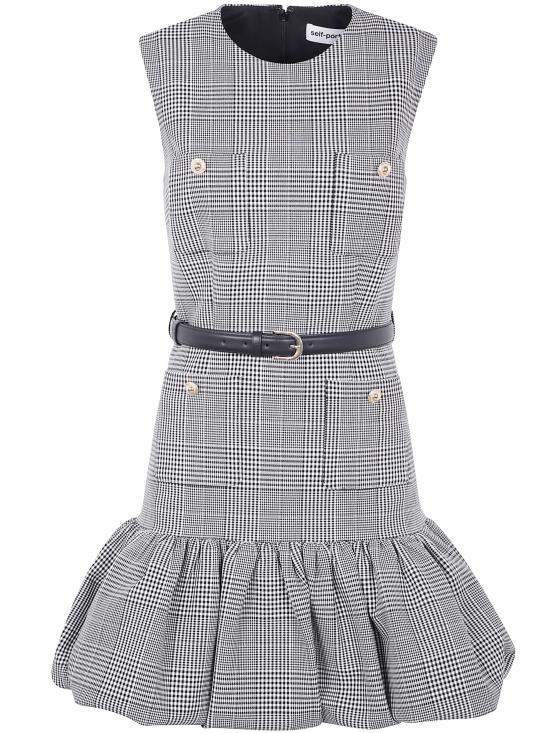 25FW 셀프 포트레이트 숏 원피스 PF25 017SA BW BLACK AND WHITW