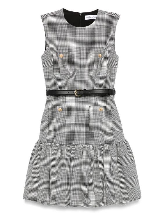 25FW 셀프 포트레이트 숏 원피스 PF25 017SA BW BLACK AND WHITW - SELF PORTRAIT