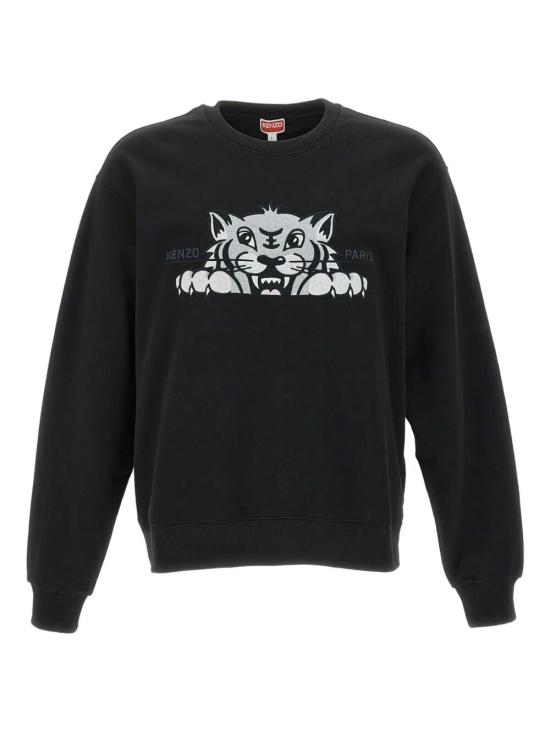 25FW 겐조 해피 타이거 자수 스웨트셔츠  FF65SW2654MF 99J BLACK - KENZO
