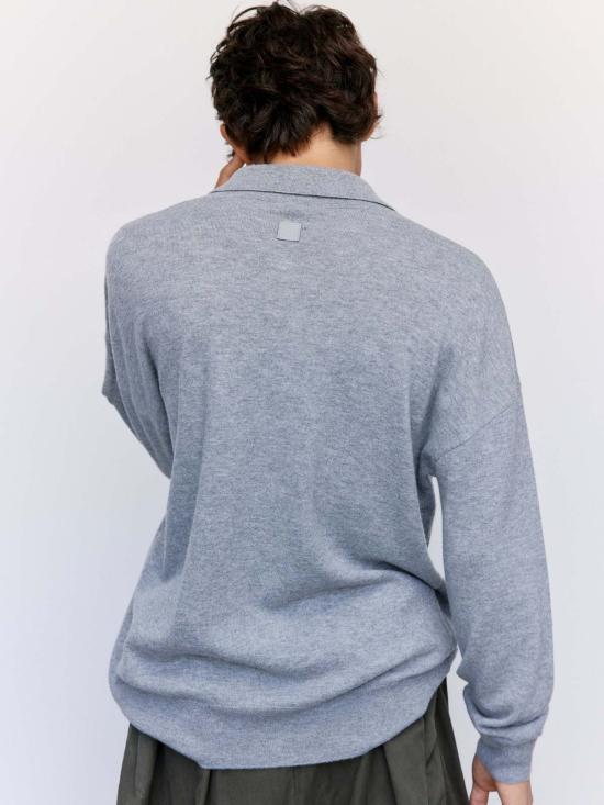  로에베 가디건 그레이 멜란지 울 포켓 카디건 - LOEWE