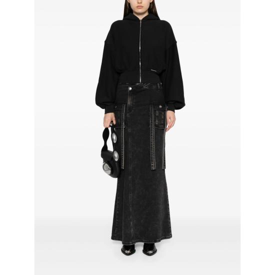 25FW 알렉산더 왕 후드 티셔츠 4CC1242077 020A BLACK - ALEXANDER WANG