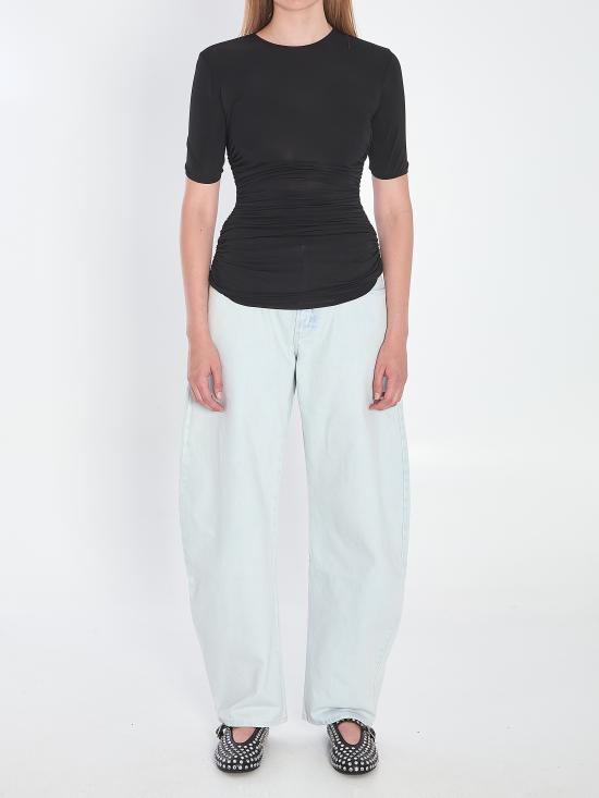 25FW 알라이아 반팔 티셔츠 AA9H1248J050B BLACK - ALAIA