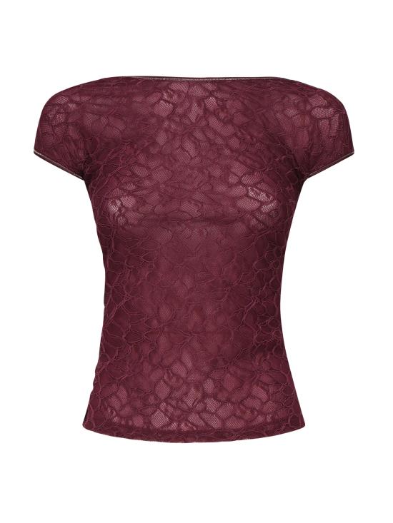 25SS 핑코 반팔 티셔츠 105228 A2M5R62 BORDEAUX INTENSO