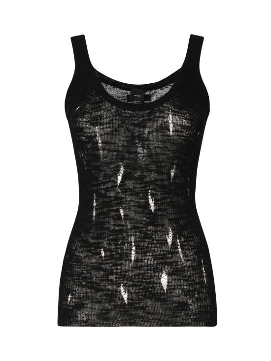 25SS 핑코 민소매 티셔츠 105143 A2LPZ99 Black