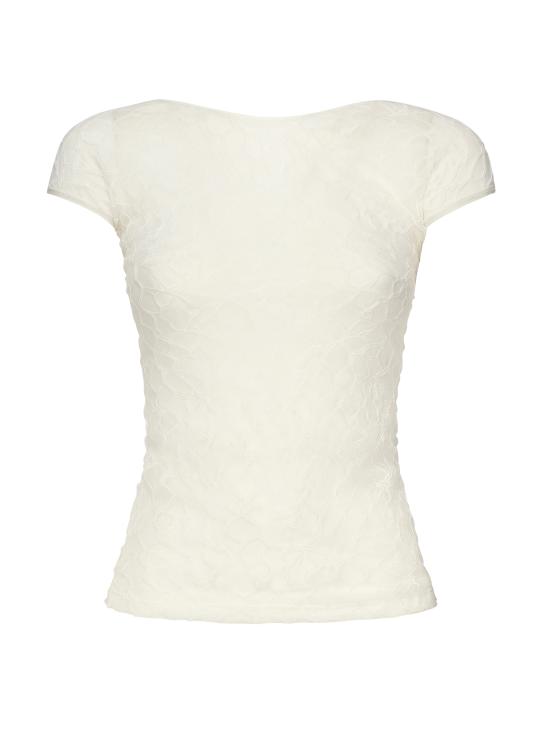 25SS 핑코 반팔 티셔츠 105228 A2M5Z14 BIANCO SETA