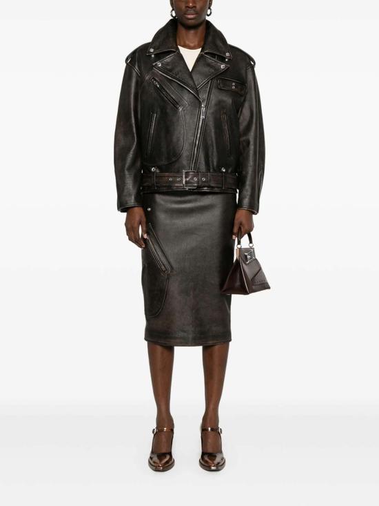 25SS 알렉산더 맥퀸 미디 스커트 829775Q5APD2122 Camel - ALEXANDER MCQUEEN