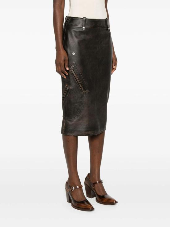 25SS 알렉산더 맥퀸 미디 스커트 829775Q5APD2122 Camel - ALEXANDER MCQUEEN